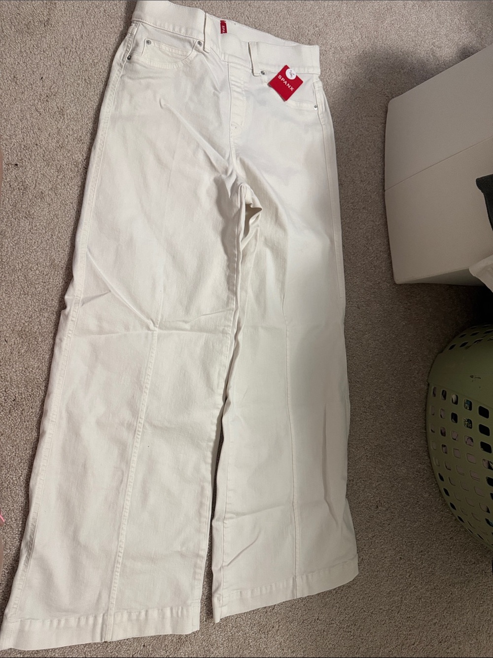 SPANX White Wide Leg Pants petite